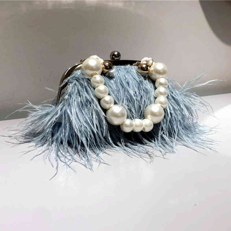 

Luxury Brand Handle Female Wallet Retro Lux Shoulder Bag 2022 Fashion Temperament Feathers Pearl Chain Crossbody Clutch