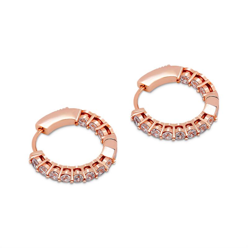 

Hoop & Huggie Pair Hip Hop Prong Setting CZ Stone Bling Out Circles Earrings For Men Women Unisex Fashion Jewelry Drop HuggieHoop