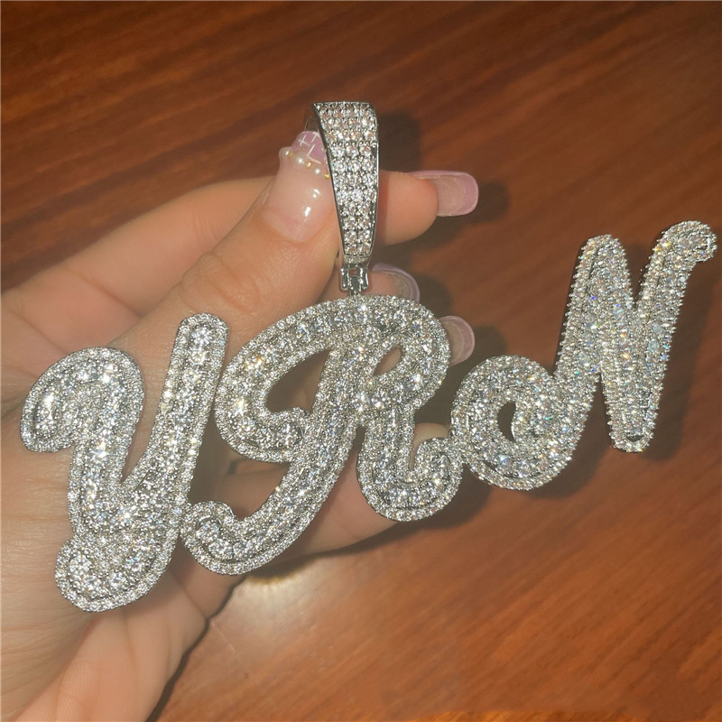 

Men Women Fashion Custom Name Letters Pendant Necklace With Free 3mm 24inch Rope Chain Nice Jewelry Gift