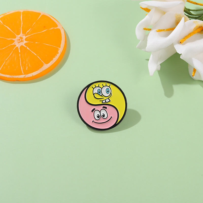 

Cartoon Taichi Enamel Pins Best Friends Anime Figure Brooches Backpack Shirt Lapel Badge Jewelry Gift For Kids BF, As picture