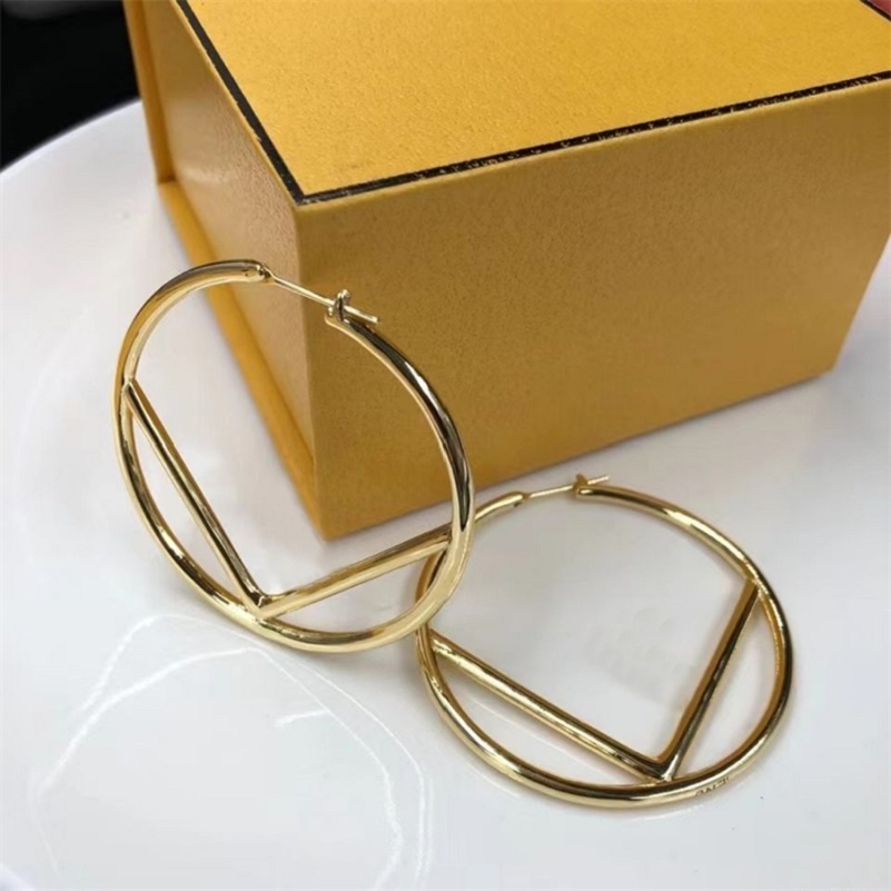 

Women Gold Earring Designer Stud Earring Luxury F Letter Design Hoop Earrings Fashion Jewelry