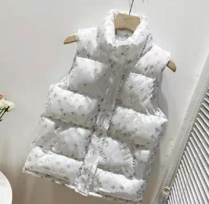 

2022LL Classical Brand Mens Down Vests Designer Embrodered Letter Bandge Style Womens Downs Vest Warm Outerwear, White