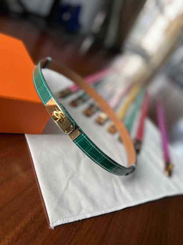 

Designer Belts Herme Belt Women's Belt Imported Crocodile Leather h Same Buckle 1.8cm Wide, Black