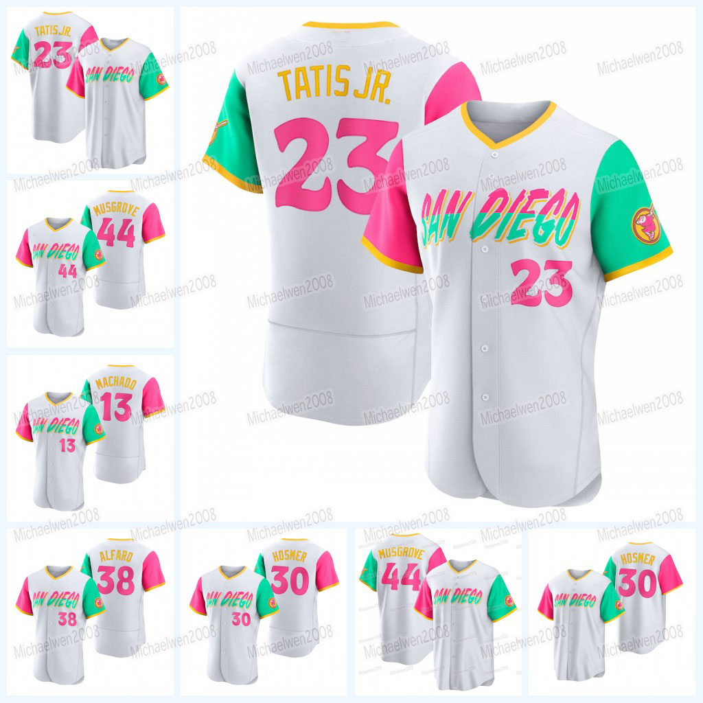 

San Diego Fernando Tatis Jr. Padres 2022 City Connect Jersey Manny Machado Mike Clevinger Ha-Seong Kim Jorge Alfaro Blake Snell Joe Musgrove Eric Hosmer, Women (with patch)