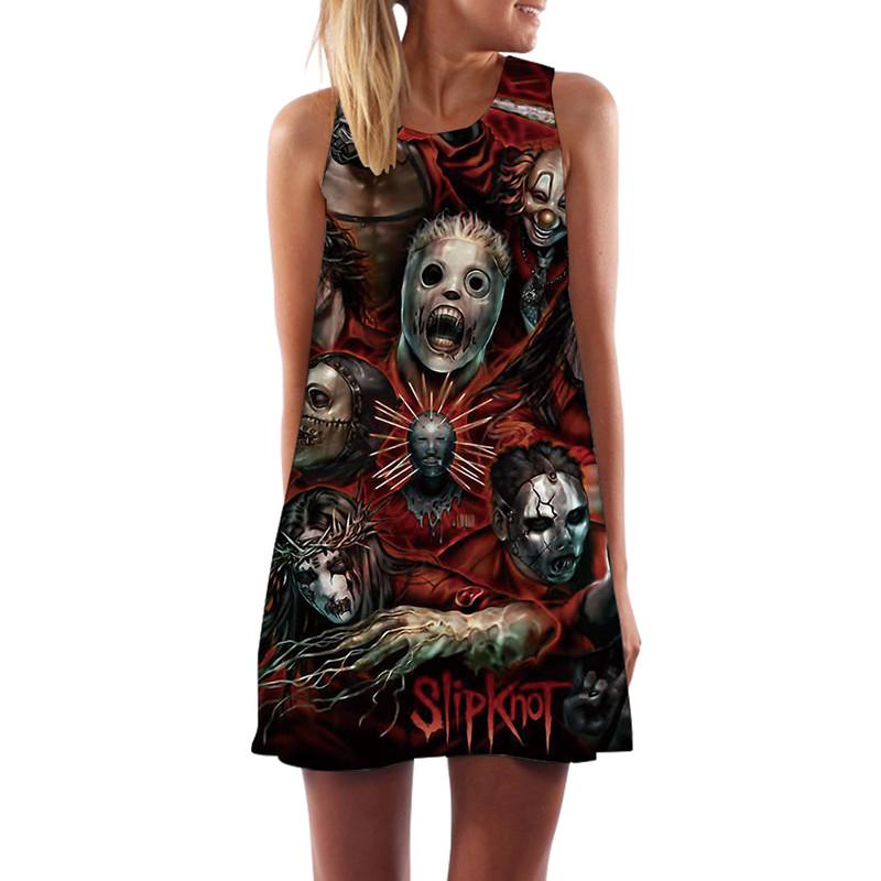 

Casual Dresses Fashion Summer Brazil Office Harajuku 3d Print Cartoon Party Dress Retro European And American Style Sexy Ladies DressCasual