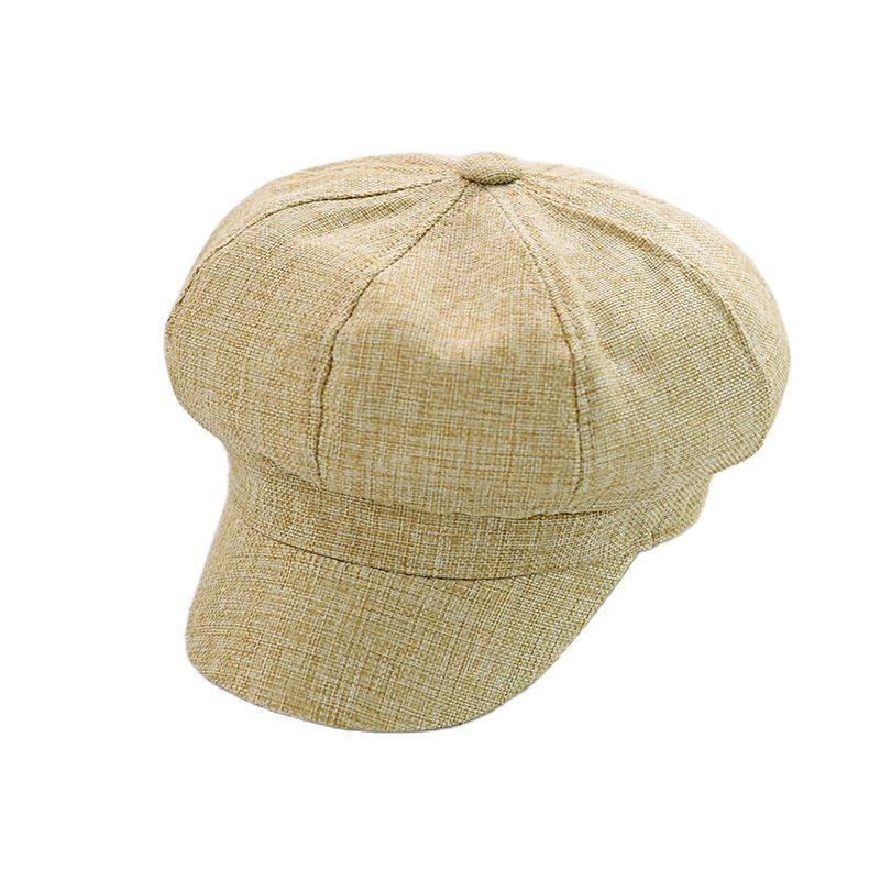 

Berets Cotton Linen Cap For Men And Women British Fashion Beret Retro Sboy Hat Baker Boy CapBerets, Green