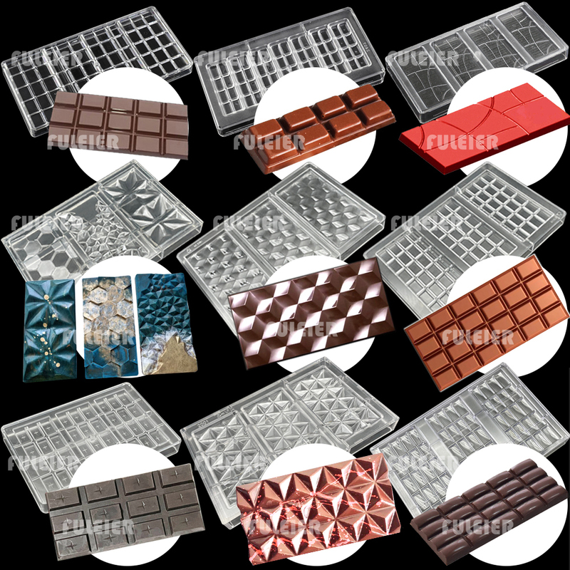 

26 Style Polycarbonate Chocolate Bar Molds Baking Cake Belgian Sweets Candy Mould Confectionery Tools for Bakeware 220601