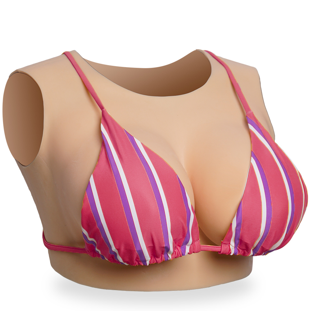 

Silicone Breastplate Round collar Breast forms C-G Cup Breast Plates for Crossdressers Drag Queen Transgender