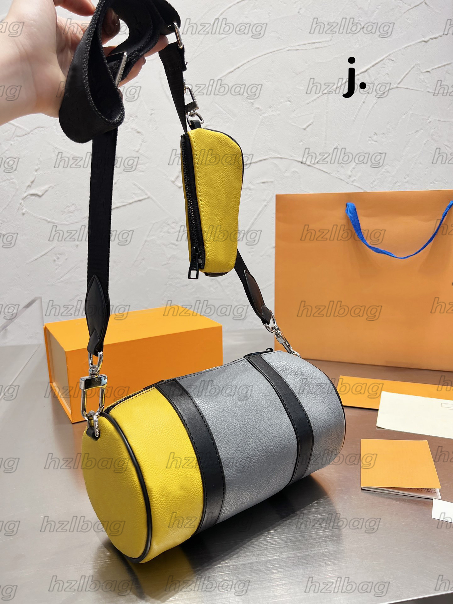 

2022 Polochon Yellow Leather Mens City Keep All Bag M59927 Daybreak Designer 2 Sets Crossbody With Removable Coin Purse Monograms-embossed, Color 02