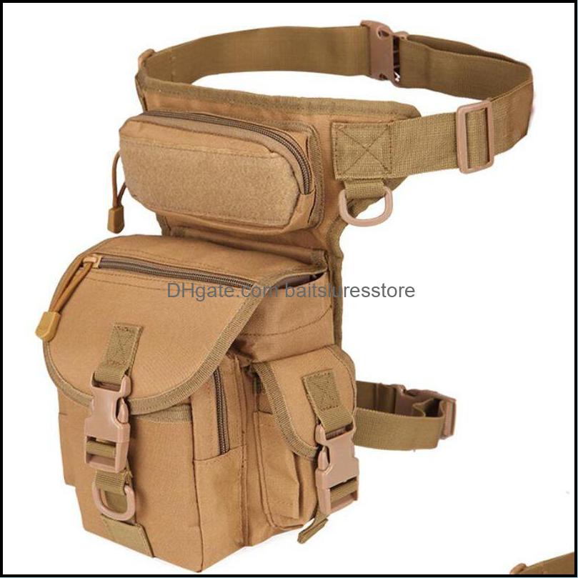 

Mti-Function Bags Tactical Backpacks Gear Leg Bag Waterproof Oxford Cloth Camouflage One Shoder Messenger Po Dhxwn, Coffee