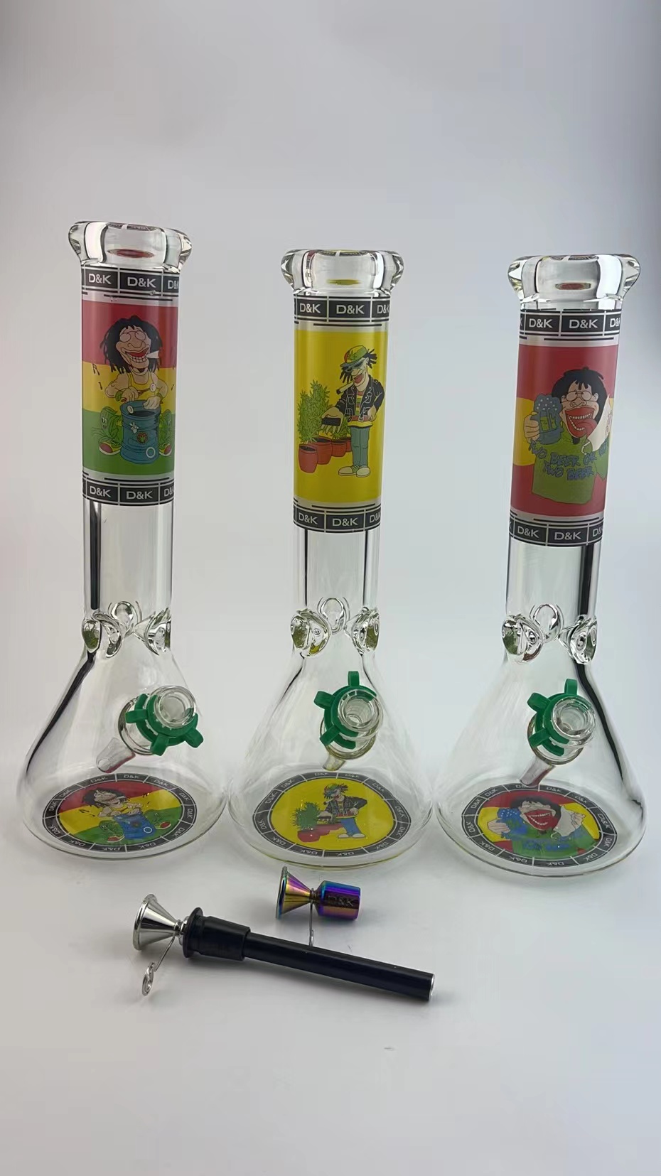 

D&K big beaker tall 9mm thick glass bong water pipes hookah with 14mm metal bowl joint Downstem for smoking 13.78 inches/35 cm