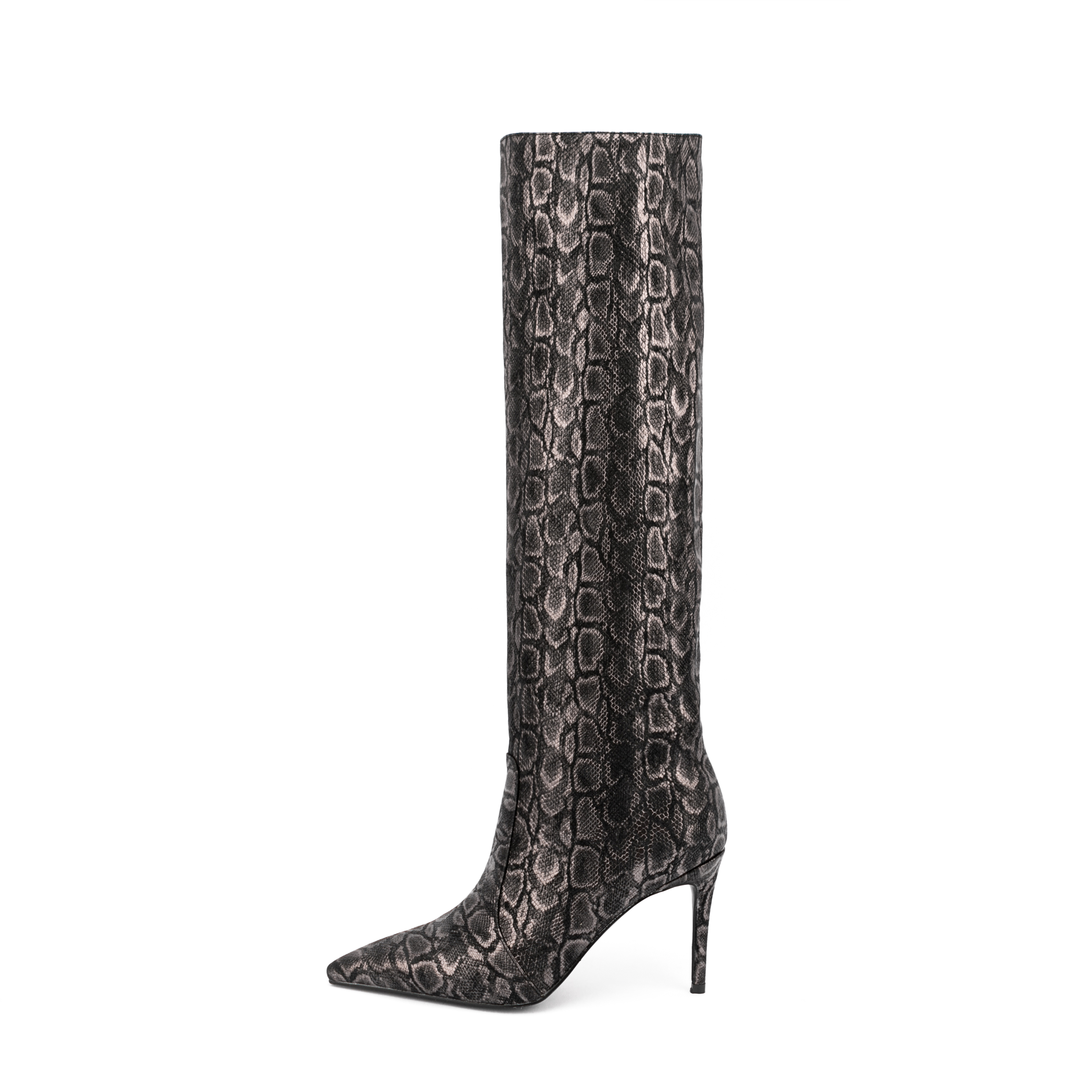 2022 women's boots autumn winter new European and American fashion super dynamic snake pattern high-heeled knee-length sleeve boots