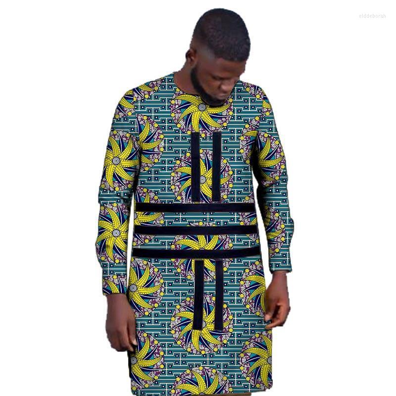 

Men' Casual Shirts Black Stripes Men' Patchwork Shirt O-Neck Tops Nigerian Fashion Colorful Print African Wedding CostumeMen' Eldd22