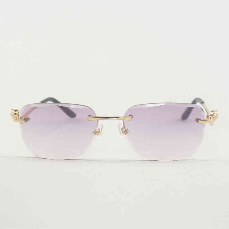 

Vintage Leopard Style Sunglasses Women Rimless Oval Metal Frame Eyeglasses for Men Outdoor Club Oculos Shades Eyewear