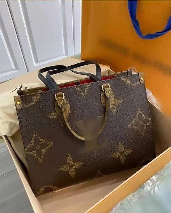 

Womens Shoulder Bags ONTHEGO Fashion Leather totes Designers Handbags Bag Purse Flower Ladies Casual Tote Female HandBag GGs YSLs louiseity viutonity, Brown