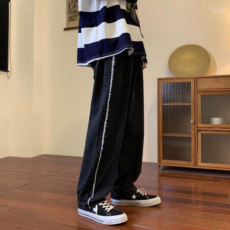 

Men's Jeans Colors Baggy Men's Fashion Retro Casual Straight Men Streetwear Hip Hop Loose Wide Leg Denim Pants Mens TrousersMen's Bert22, Brown