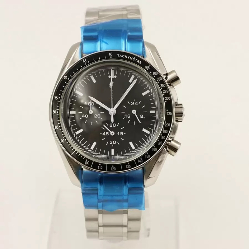 

Fashion brand Outdoor Chronograph Quartz Watch Battery Men Moonwatch Professional Mens Watches Sports Man Wrist Round Black Dial, Waterproof process