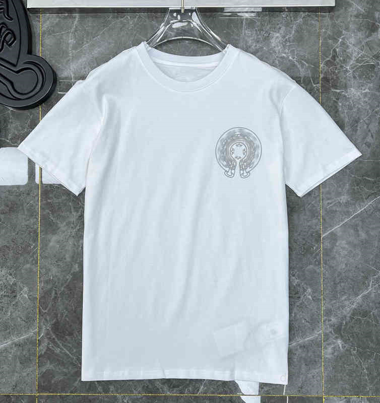 

Chrome Designer Classics Mens Shirts High Quality Brand Crew Neck Tees T-shirts Sweater Casual Heart Sanskrit Cross Print Hearts, 17