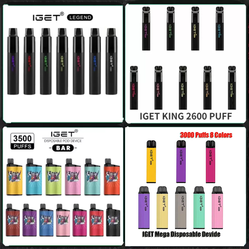 

100% Authentic Iget King Legend Bar Electronic Cigarettes Device Disposable Vape pens Pods 2600 3000 3500 4000 puffs In Stock