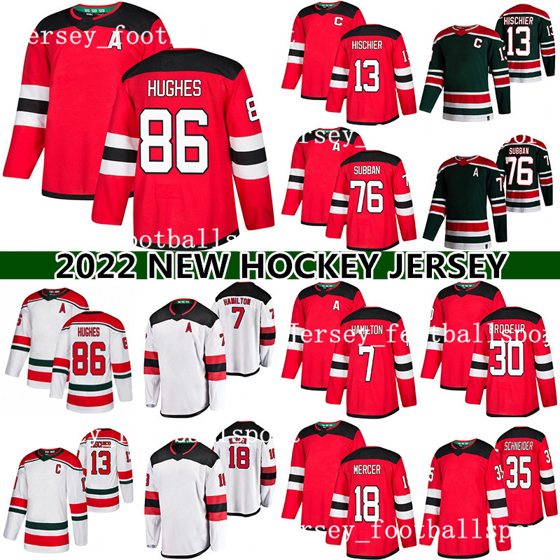 

86 Jack Hughes 2021-22 Alternate Authentic Pro Black jersey N Jersey Devils 13 Nico Hischier 76 P. K. Subban 18 Dawson Mercer 7 Dougie Hamilton hockey jerseys, Red