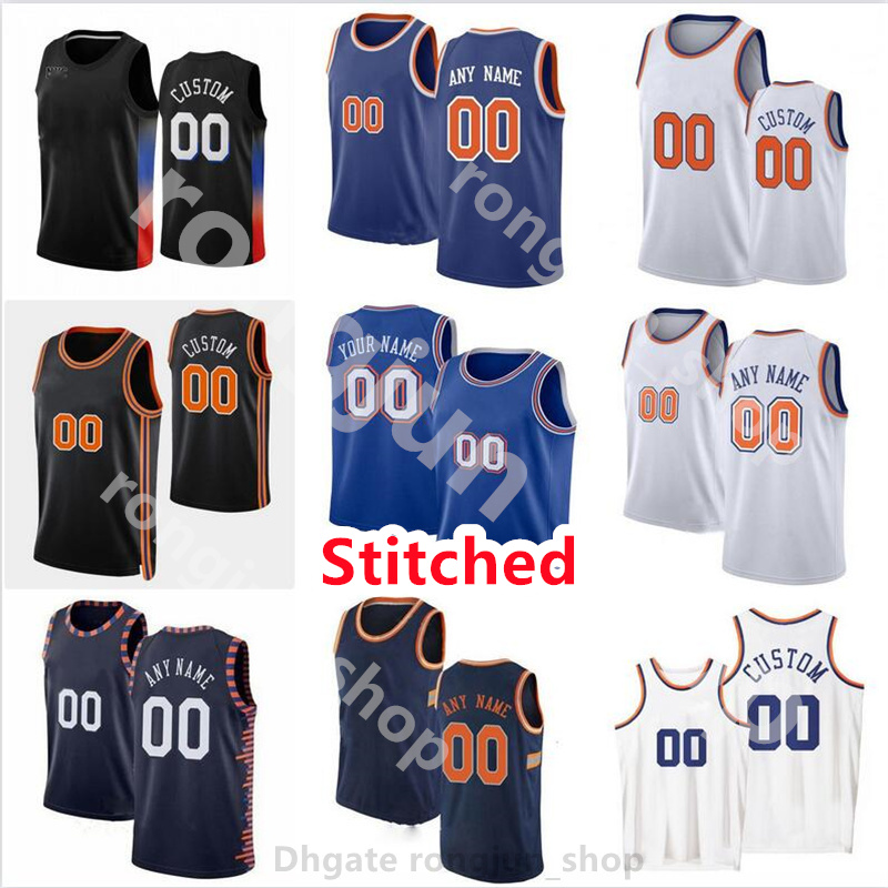

Custom Stitched Basketball Jerseys R.J. Barrett Kemba Walker Julius 30 Randle Evan Fournier Derrick 4 Rose Obi Toppin Quickley Kevin Knox Alec Burks Mitchell Robinson