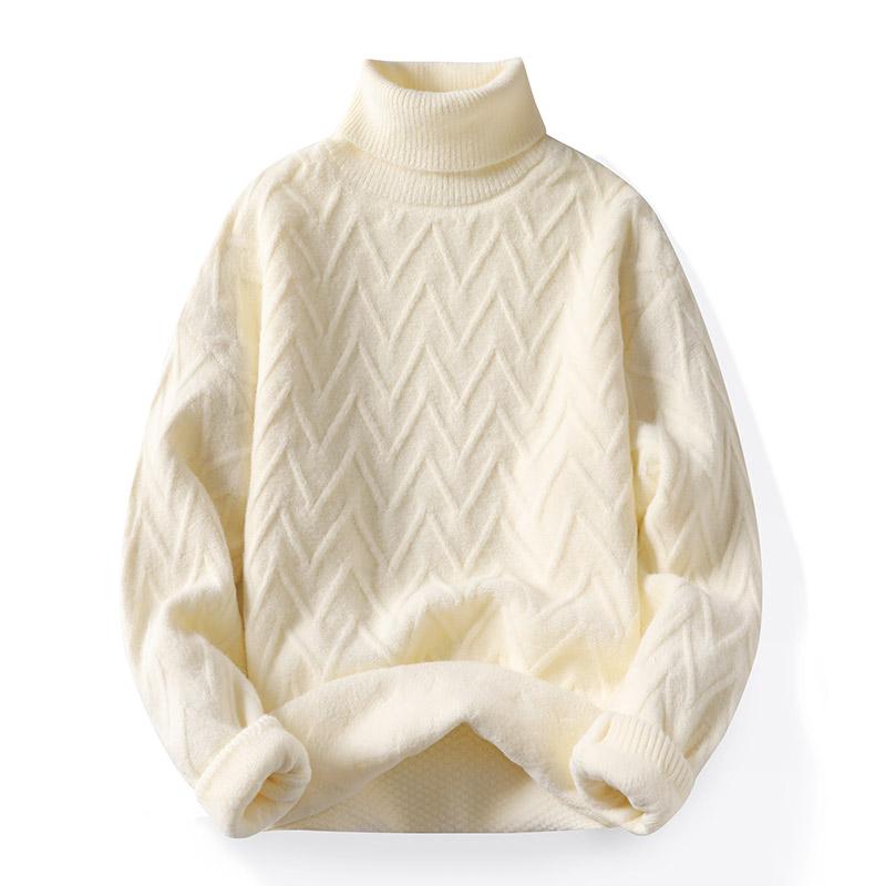 

Men's Sweaters Turtleneck Mens Fall Winter Cashmere Sweater Thick High Neck Male Pullovers Keep Warm Pull Homme 2022Men's, Black