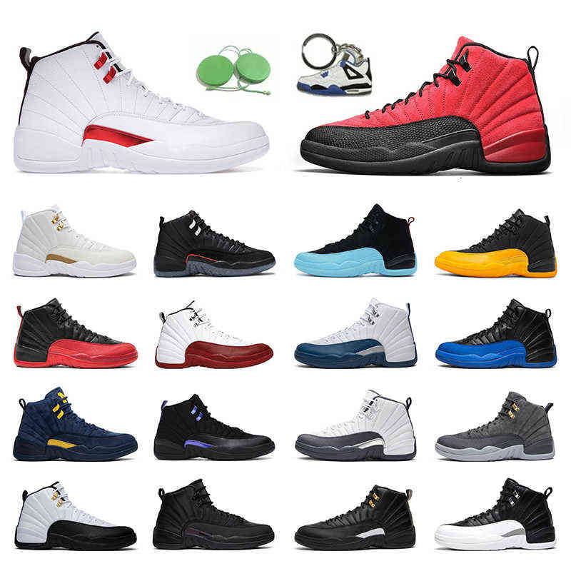 

Newest Jumpman 12 men Outdoor shoes Twist Reverse Flu Game Royal Indigo Cherry Sample 12s mens trainer sport sneakers, The master