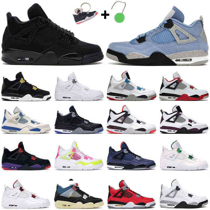 

Men women basketball shoes 4s jumpman University Blue Fire Red 4 Black Cat Bred White Cement Royalty Metallic green Neon mens athletic, #32