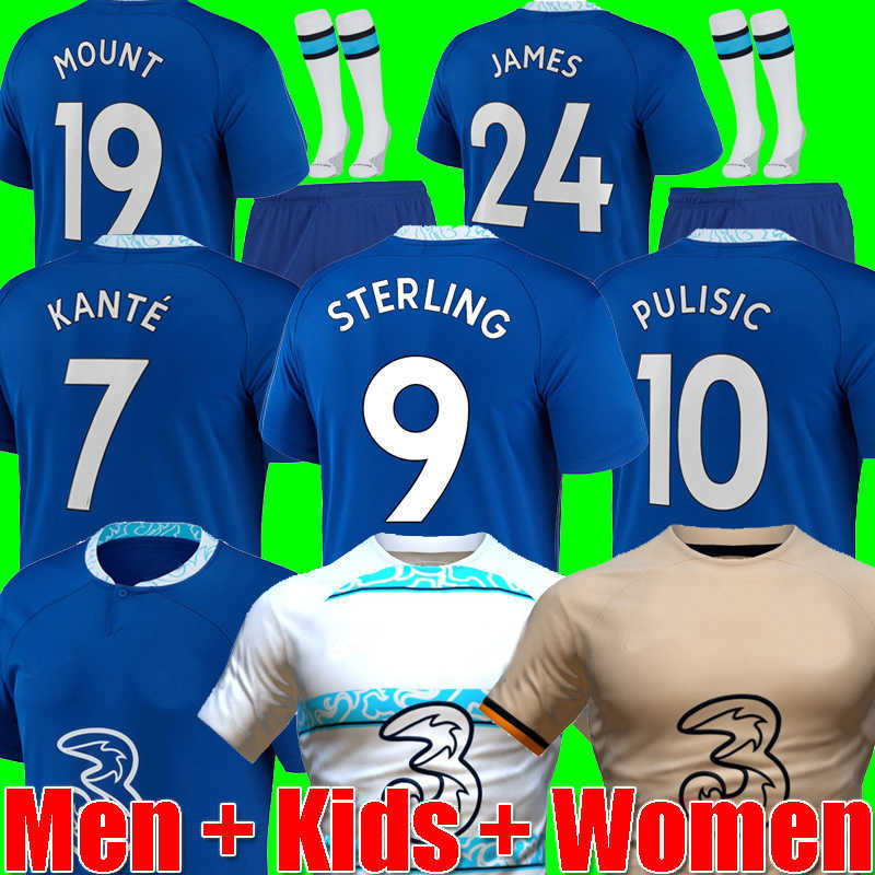 

22 23 CFC STERLING Soccer Jerseys PULISIC MOUNT HAVERTZ ZIYECH CHILWELL 2022 2023 football shirt men kids women WERNER kits HUDSON ODOI, 22 23 men home