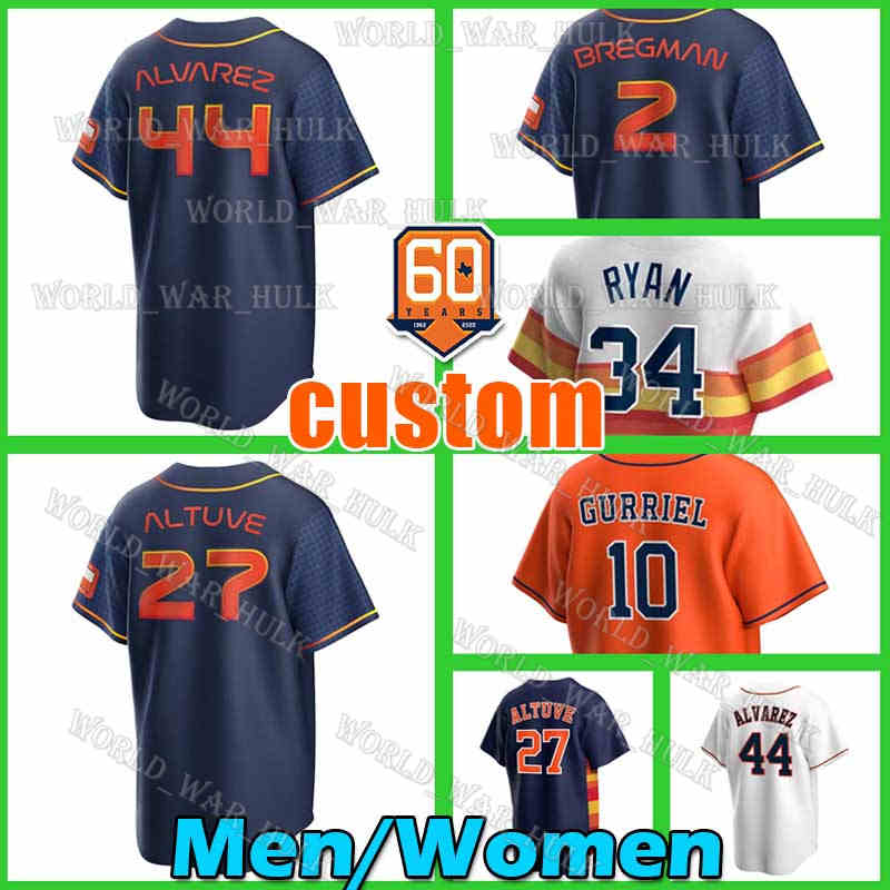 

27 Jose Altuve Baseball Jersey Houston Yordan Alvarez Astros Alex Bregman City Connect Space City Yuli Gurriel Justin Verlander Jeremy Pena Kyle Tucker 10 35 2 44 2022, Men custom cool base(t k r)+patch