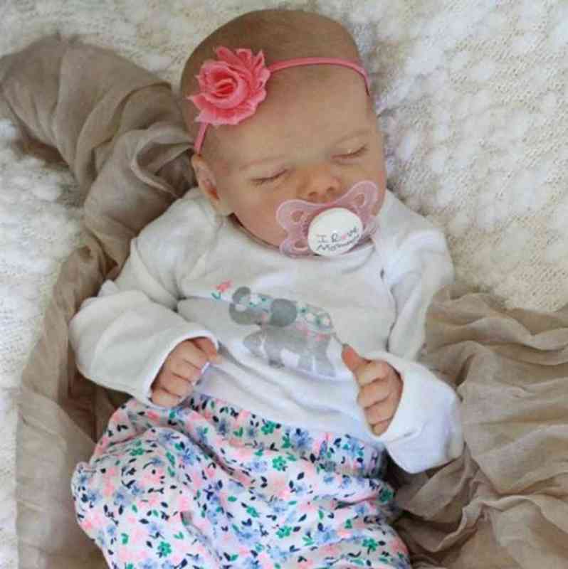 

RSG Bebe Reborn Dolls 17 Inches Lifelike Newborn Sleeping Baby Realistic Twin A Vinyl Body LoL Finished Doll Christmas Gift AA220325