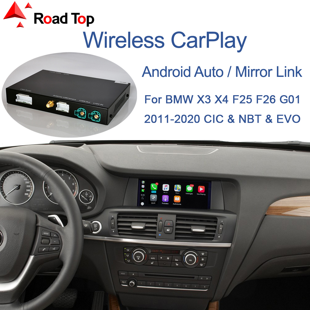 

Wireless CarPlay for BMW CIC NBT System X3 F25 X4 F26 2011-2020, with Android Mirror Link AirPlay Car Play Function