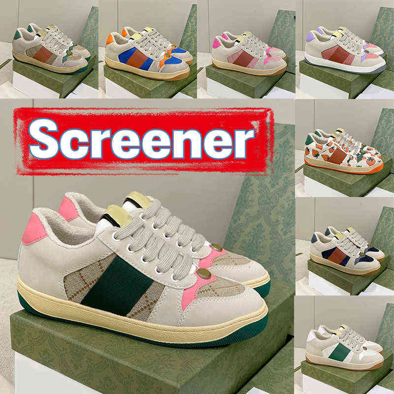 

Women Men Classic Vintage Screener Casual Dirty Shoes Designer Leather Web Sneaker beige ebony green fuchsia blue vintage treated Fat womens, #14- obsidian grey vintage treated
