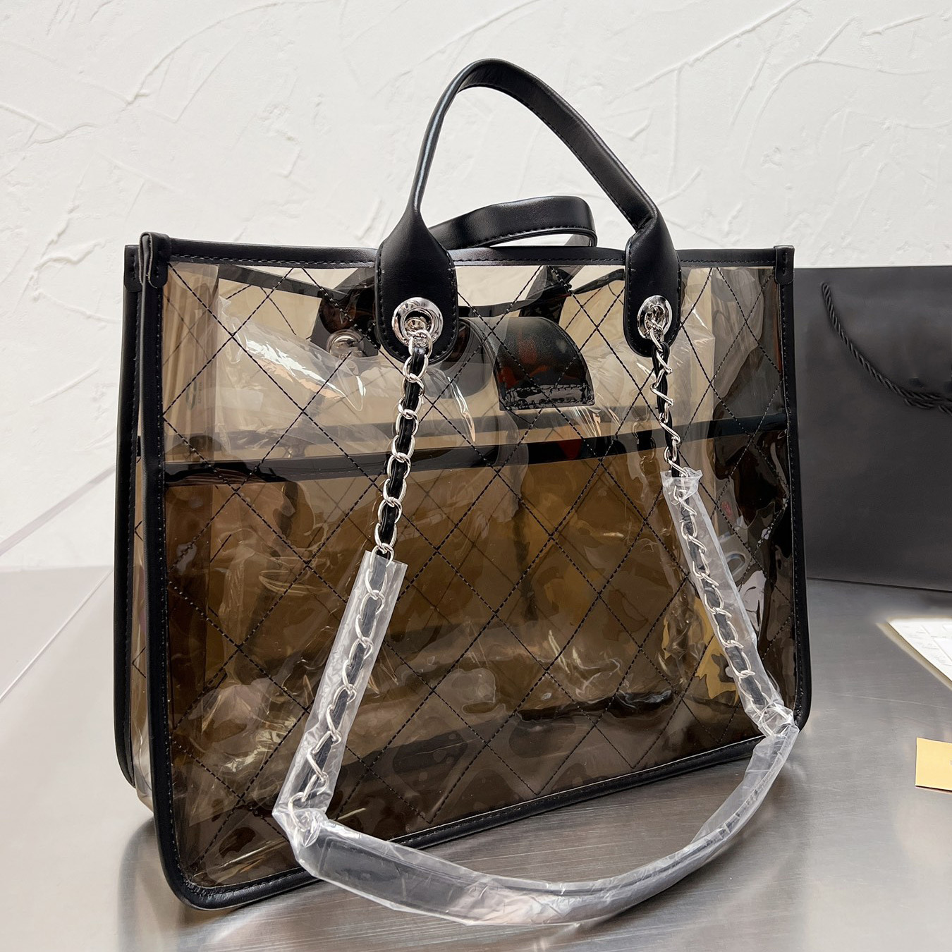 

Classic Handbags Printing Flower laser Totes Dazzle Colour Beach Bag Shopping Bags Women PVC Handbag Purses Transparent Tote Bag Jelly Package 001, Make up the difference