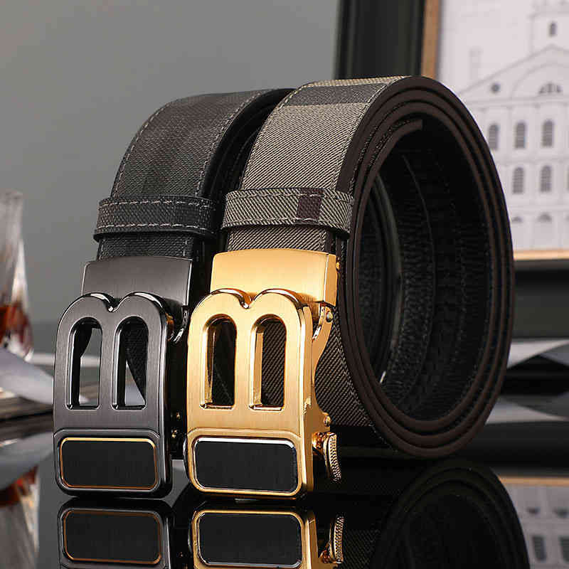 

designer Belts belt B family men's automatic head leather personality business Baoli youth nightclub Jeans Belt FAL3, Black
