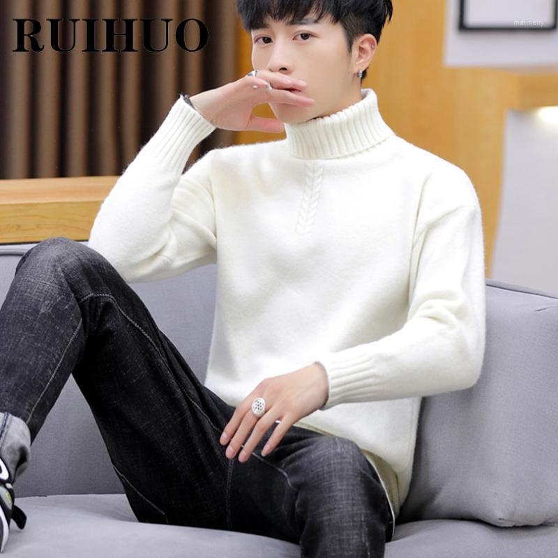 

Men's Sweaters RUIHUO White Turtleneck Sweater Men Fashion Hip Hop Streetwear Mens Clothes Pull 2XL 2022 Autumn Winter Arrivals Mari22, Purple