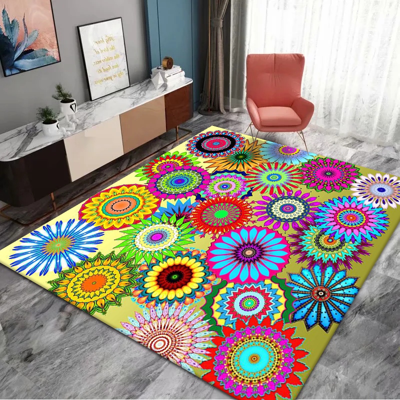 

Low price wholesale digital printing Carpets Ethnic style living room carpet Floor mat bedroom balcony outdoor picnic entrance children's room non-slip floor mats, Ethnic style-38