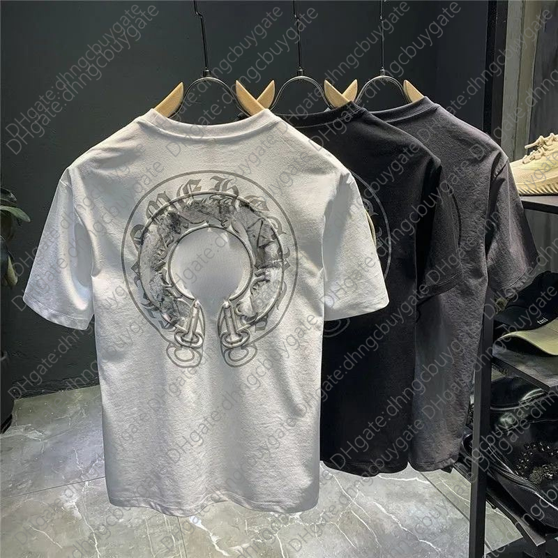 

Ins Cotton Short Sleeve T-shirt Men's Fashion Brand Summer Cro Loose T-shirt Ghost Print Versatile Mens Designer Clothes, This item does not ship