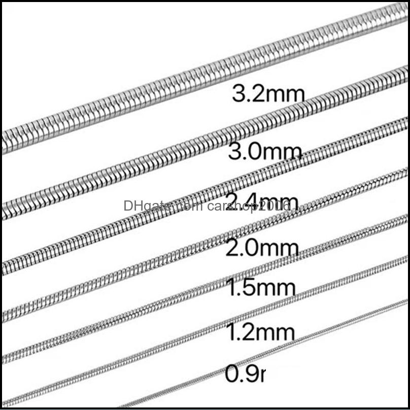 

Chains Stainless Steel Snake Chain 2.0Mm 2.4Mm M 3.2Mm Womens Choker Link Necklace For Men Hiphop Jewelry Making Gift Dro Carshop2006 Dhy3X