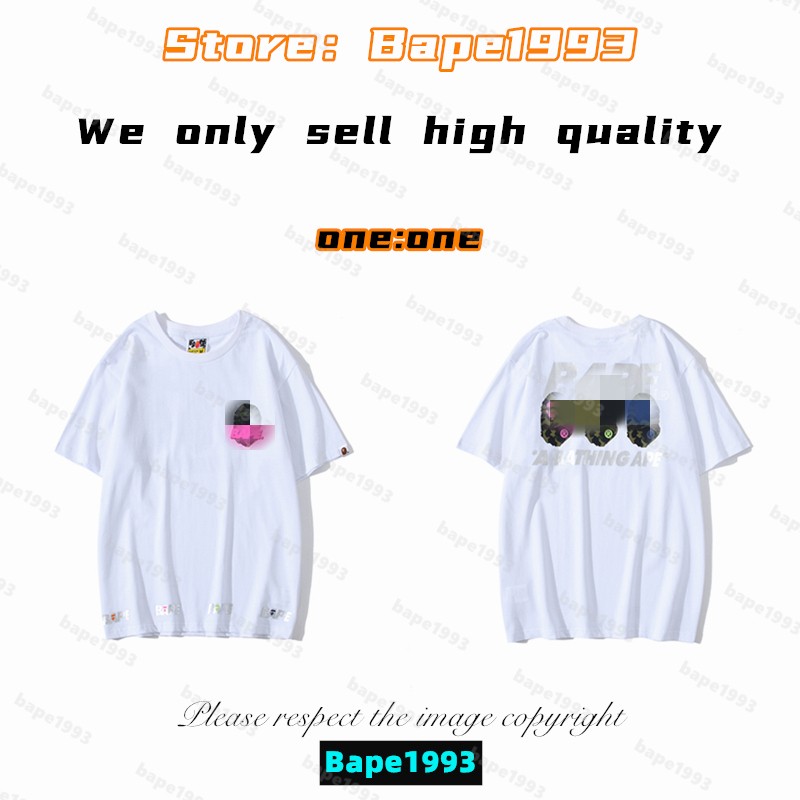 

High Quality Apes Mens T-Shirts Japan Shark ape head tshirts Galaxy spots luminous camo printing co-branded same style for men and women New designer t shirt B1993 T4-23, 1 button