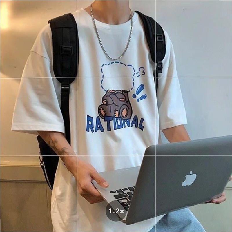

Men's T-Shirts Men's Top 2022 Summer Round Neck All-match Short-sleeved Trend T-shirt Loose Casual Bottoming MenMen's, White