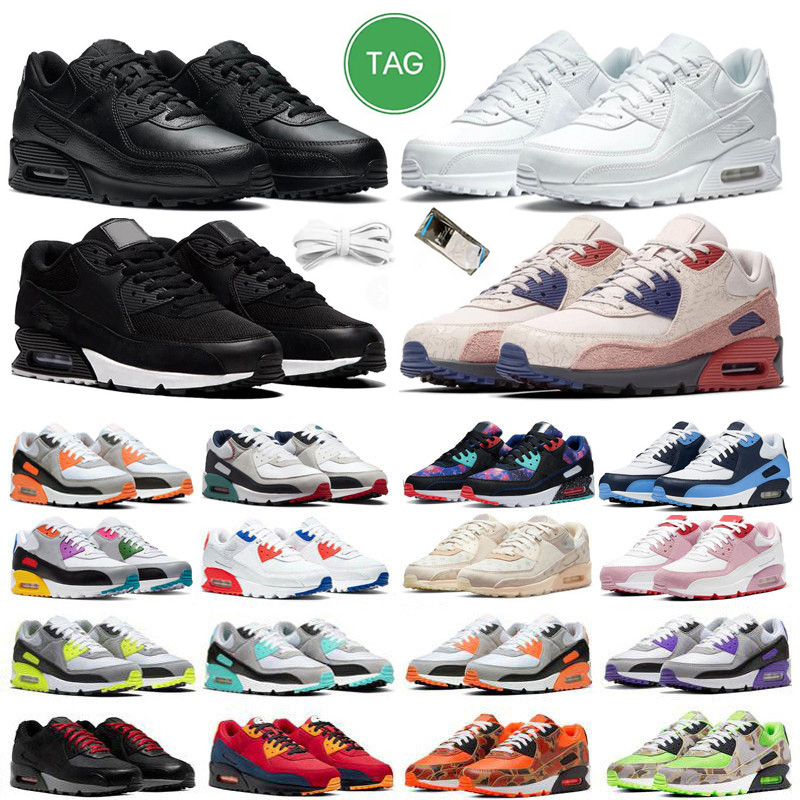 

Air Sneakers Max 90 Running Shoes For Men Triple Black White Gum UNC CNY USA Rose Pink Cool Grey Camowabb Midnight Blue 90s Breath Trainers Mens Womens Sports Shoe, Color#49