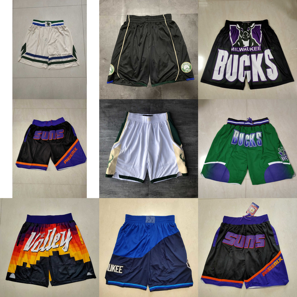 

Phoenix''Suns''men Milwaukee''Bucks''men Throwback Basketball Shorts pocket, Color