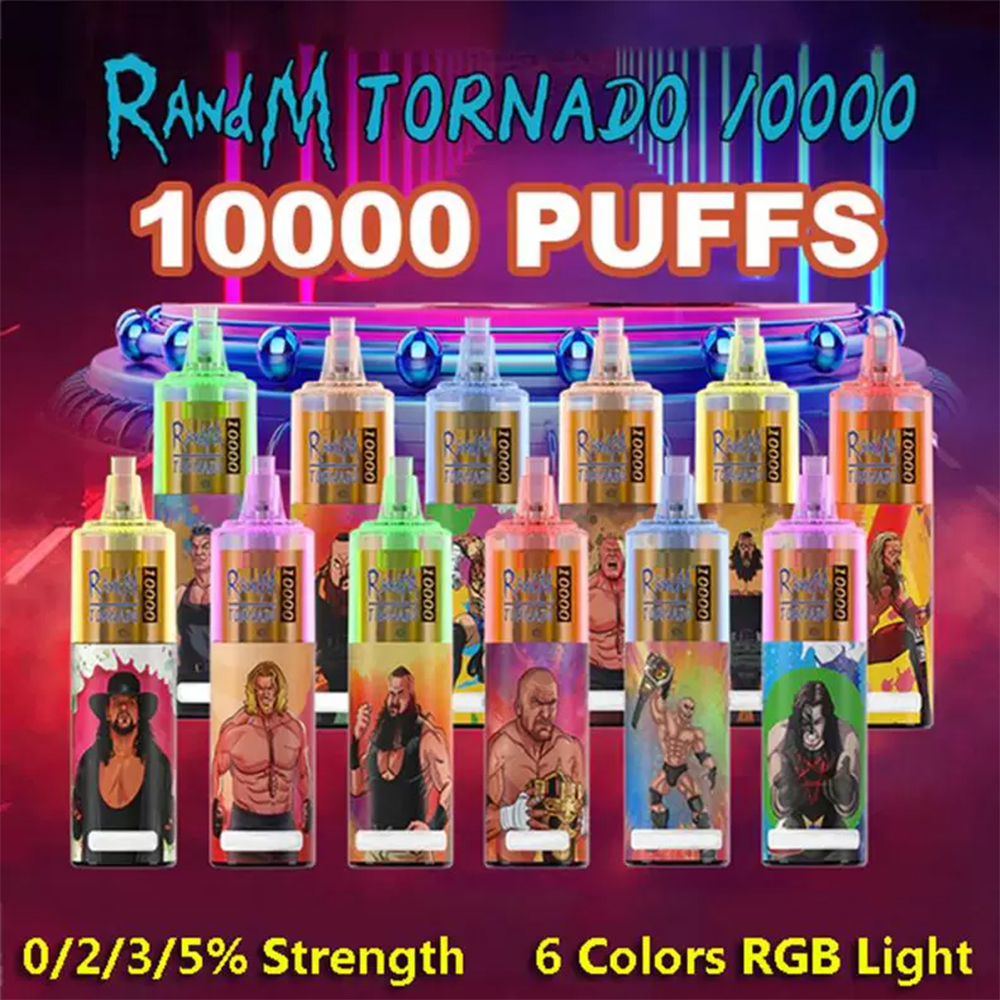 

Original RandM Tornado 10000 Puffs Disposable Vape Pen E Cigarette With Rechargeable Battery Airflow Control Mesh Coil 20ml Prefilled Pod 10K Big Vapor Kit