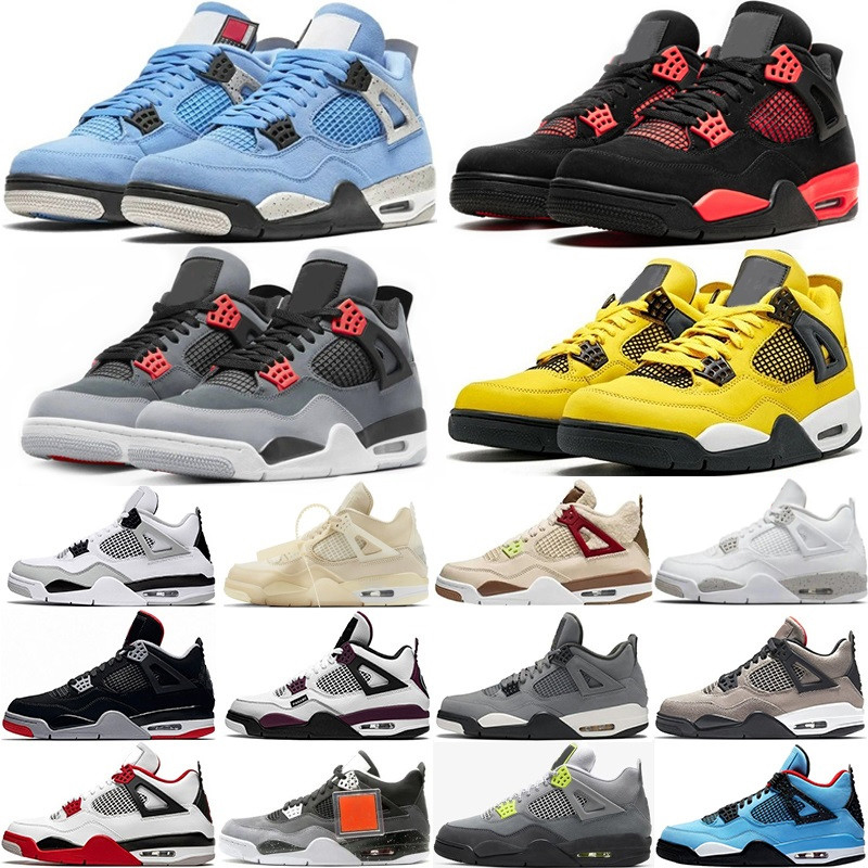 

OG 2023 Casual Shoes Man Shoes 4s Mens Woman Sneakers 4 Black Cat Zen Master Infrared Cool Grey Sail Bred White Oreo Red Thunder Neon Pine