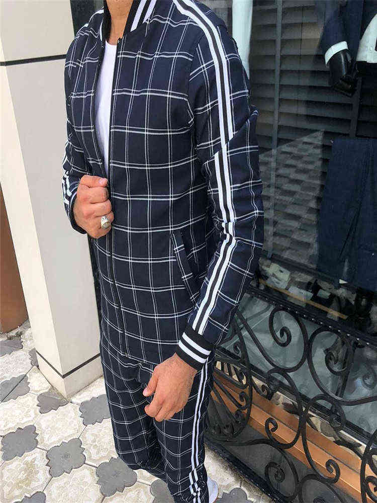 

New Tracksuit Men Set Male Sweatshirt Men's Autumn Gentlemen Sweatpants Multi-pocket Fashion Trousers High Street Jackets Sets Y220420, Packing bag