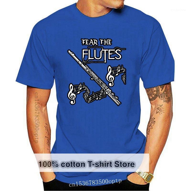 

Men's T-Shirts Flute Music Gift Shirt Fear The Flutes Marching Band Tee, Bluemen