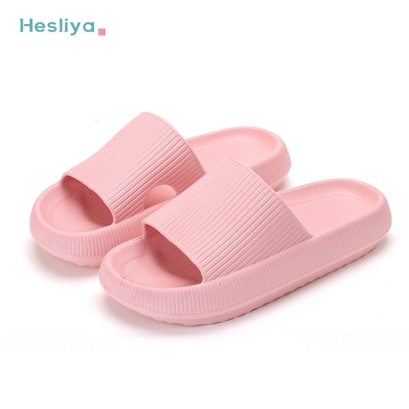 

Home Slippers Thick Platform Bathroom Cloud Slippers Non-slip Flip Flop Sandal Fashion Soft Sole Indoor Slides 220517, Yellow-3.2cm-thick