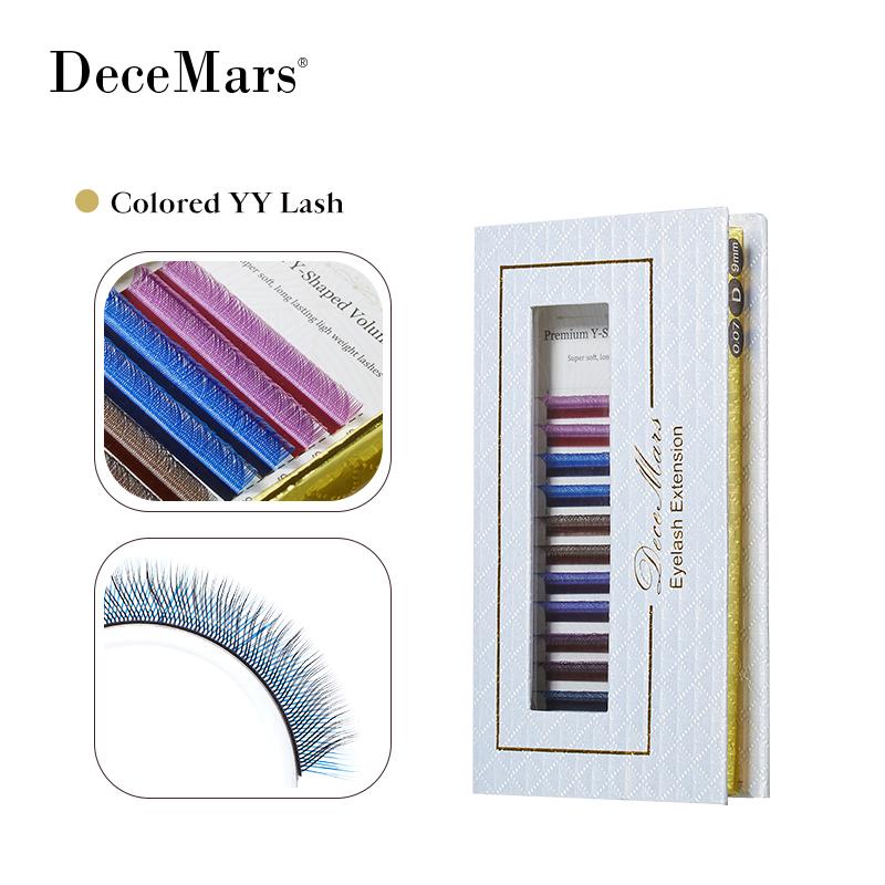 

False Eyelashes DeceMars Colored YY Eyelash Extension 6 ColorsFalse