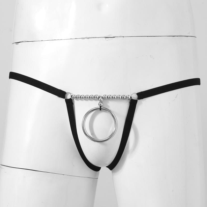 

Women's Panties Mens Beaded O Ring/Sheer Lace Bulge Pouch G-string Low Waist Elastic Waistband Sexy Lingerie Thong UnderwearWomen's, Type b white